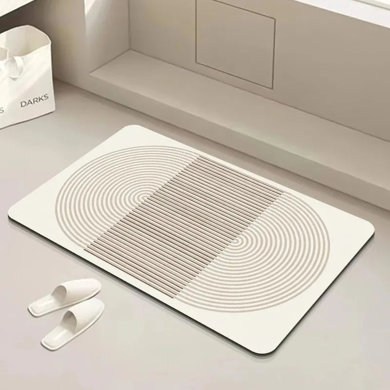 tapis sol moderne rayures cercles concentriques beige résistant rides extérieur adultes polyvalent polyester