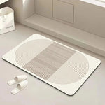 tapis sol moderne rayures cercles concentriques beige résistant rides extérieur adultes polyvalent polyester