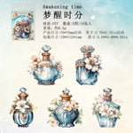autocollants vintage baroques fleurs ornements décoration scrapbooking transparent doré parfum diy