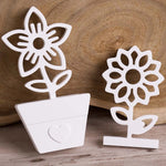 porte carte silicone forme fleur moderne blanc adhésif minimaliste motifs floraux légèrement rugueux