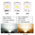 ampoule led chip cob 10w 20w 30w 50w blanc blanc chaud smart ic ac