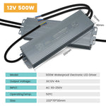 alimentation led étanche transformateur extérieur aluminium gris pilote dc 12v 24v éclairage