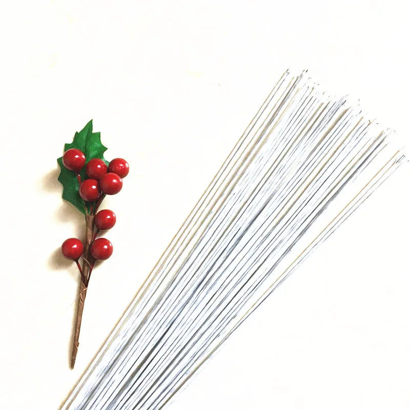 fil papier vert foncé lisse opacité simple décoration maison diy branche fleur artificielleintérieur noël