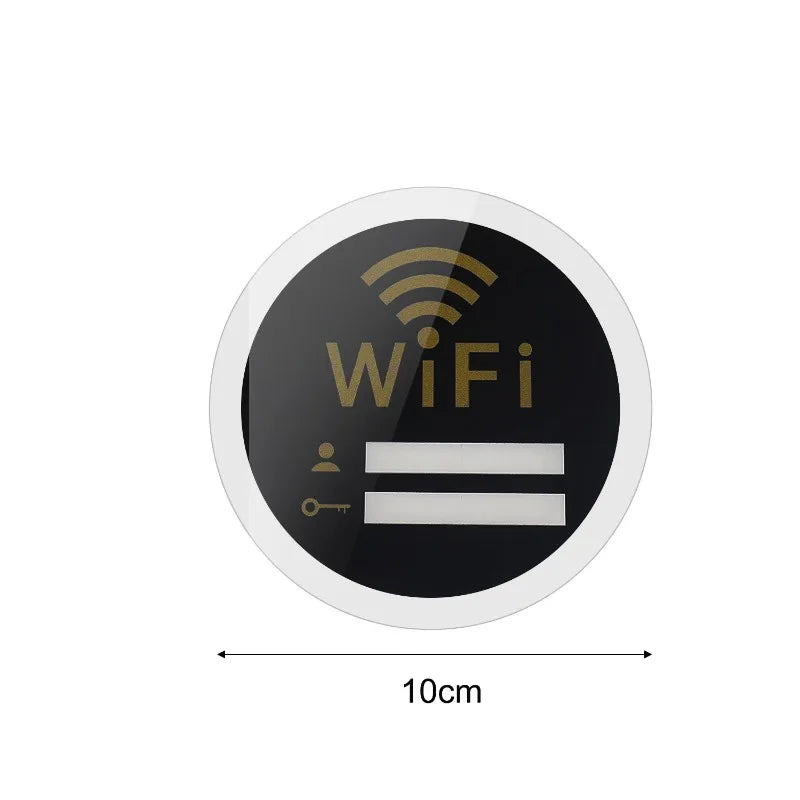 autocollants muraux miroir moderne wi fi blanc doré adhésifs réinscriptibles symboles réseau lignes horizontales