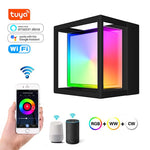 lampe murale led ip65 changement couleur rgbcct étanche contemporaine fixée