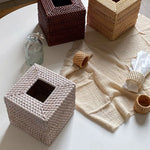 porte serviettes rustique tissé adhésif boîtes mouchoirs bacs rangement naturel beige marron clair