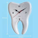 horloge murale silencieuse forme dent dessin animé moderne salon quartz aiguille