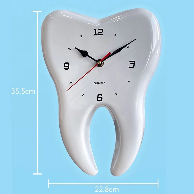 horloge murale silencieuse forme dent dessin animé moderne salon quartz aiguille