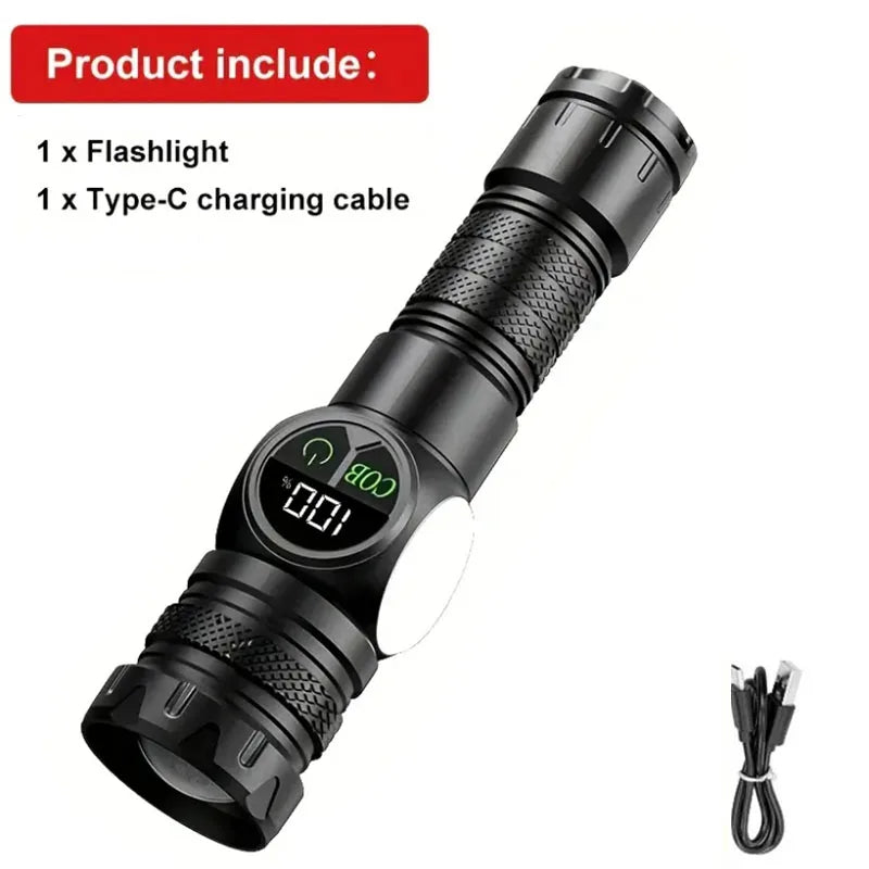 torche rechargeable led étanche camping extérieur pêche réglable mode lumière forte distance