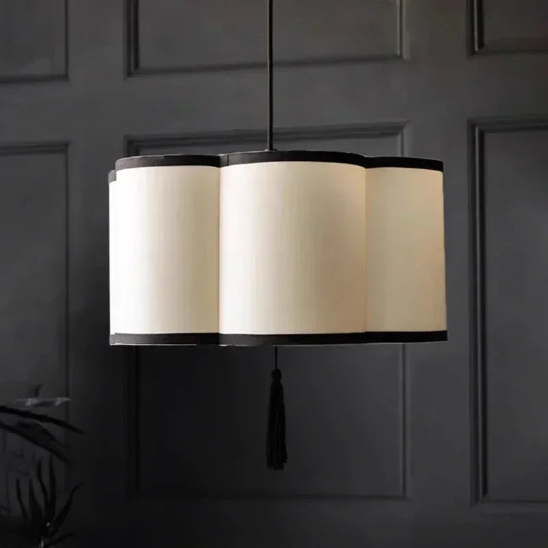 lampe suspendue tissu beige moderne texture mat 90 260V flux lumineux 249 2000