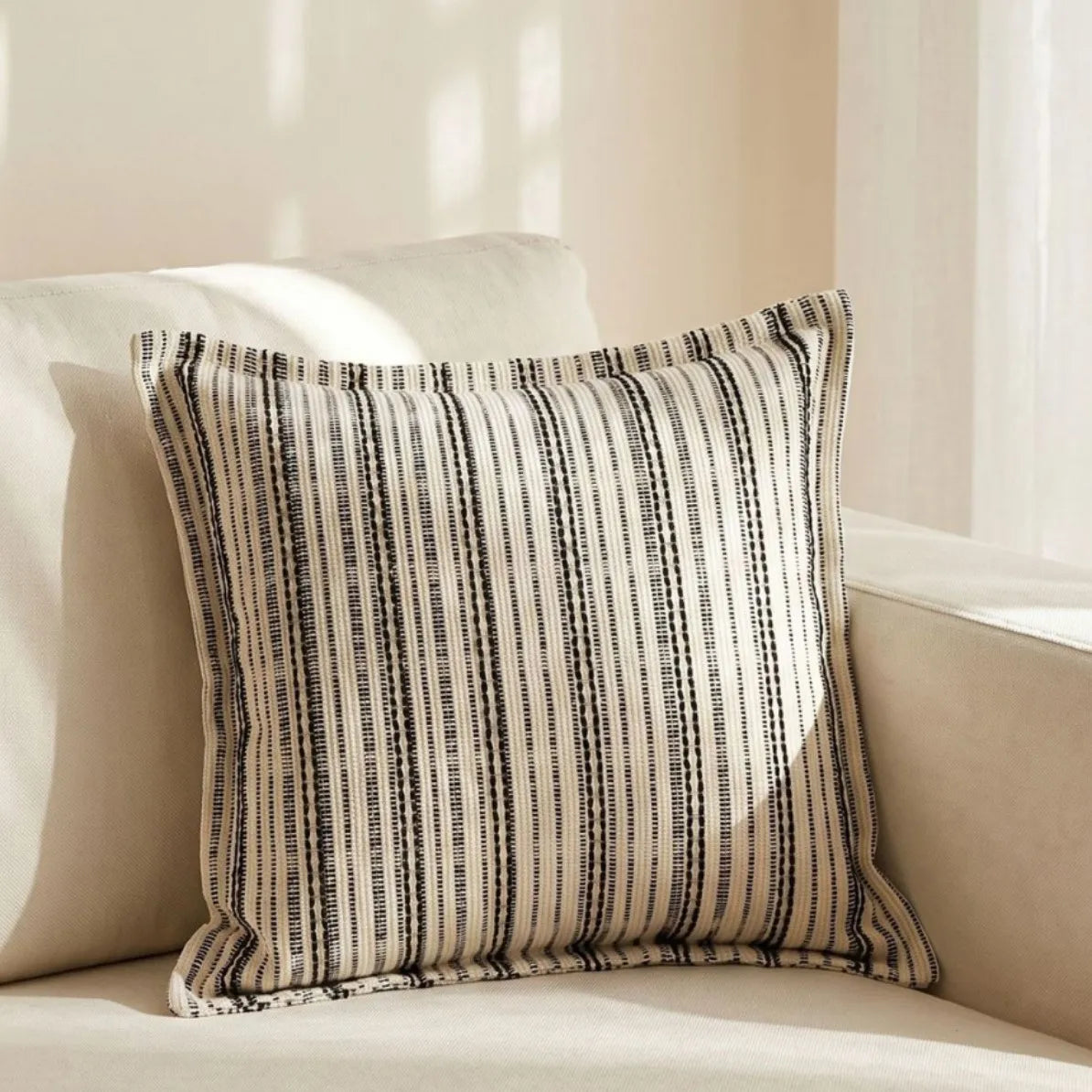 coussin carré moderne carreaux rayures 100 polyester décoration maison voiture 45x45cm
