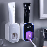 distributeur dentifrice blanc bleu rose moderne adhésif transparent rechargeable