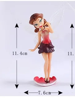 figurines fées ornements maison jardin plumes vert rose noire fantaisie