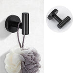 accessoires salle bain noir mat modernes fixés mur barre serviettes anneau papier toilette crochets