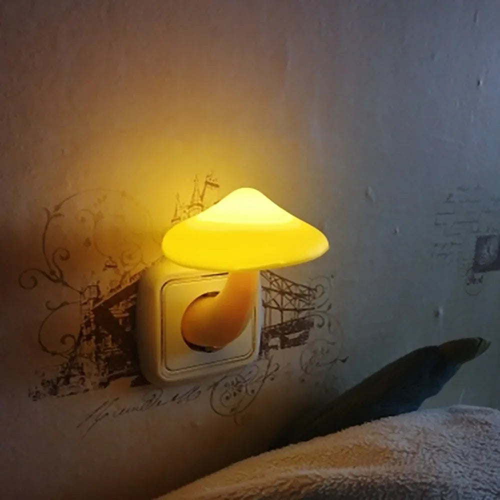 lampe nuit champignon jaune moderne capteur luminosité réglable prise ue chambre coucher
