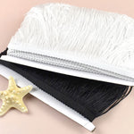ruban franges polyester noir blanc franges décoratives vêtements rideaux textiles maison moderne élégant 10cm