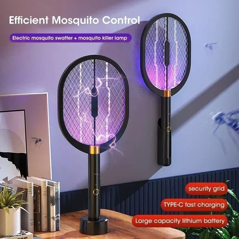 piège moustiques électrique moderne noir or uv transparent base support mural rechargeable usb