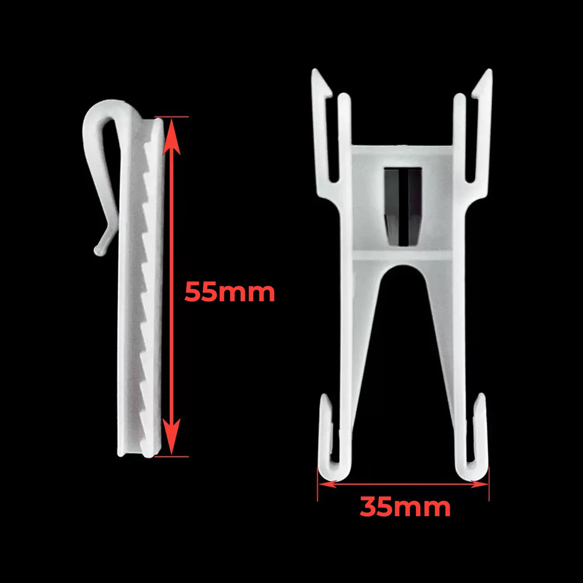 rideaux blancs rubans fins clips modernes accessoires voilages polonais fixations plastique haute qualité