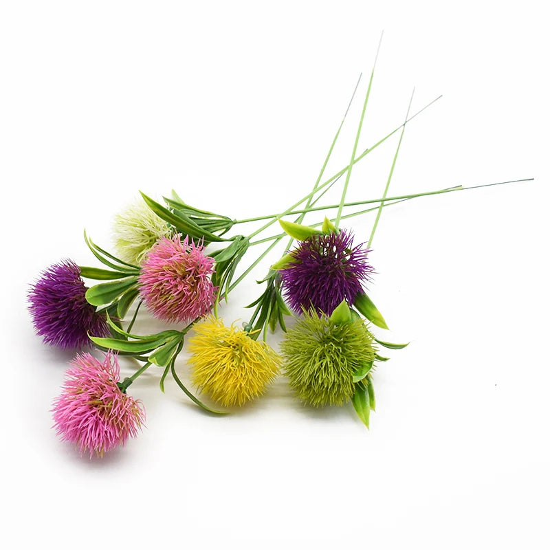 bouquet fleurs artificielles dandelion moderne minimaliste anniversaire mariage décoration intérieure extérieure blanc vert rose