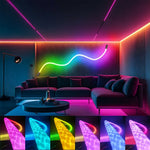 ruban led flexible multicolore maille moderne clips contrôleur distance câble usbRGBO
