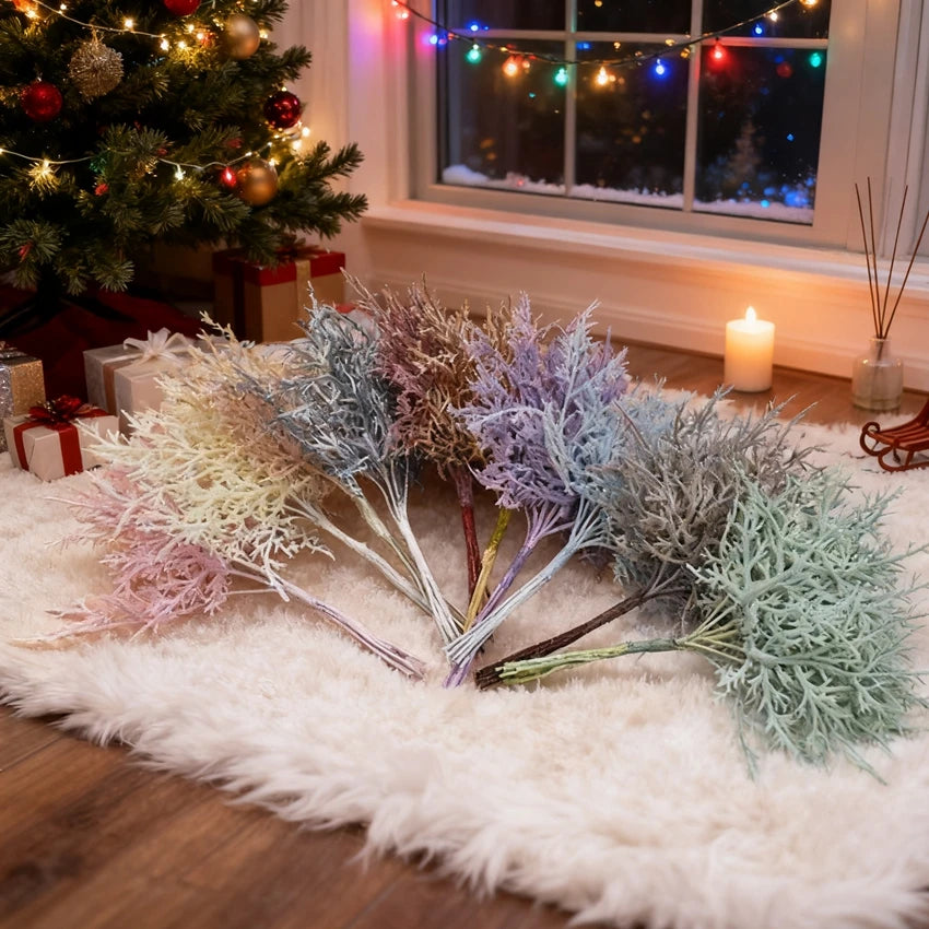 décoration intérieure bouquet feuilles artificielles bleu violet vert beige gris minimaliste accrochableextérieur exposition festive