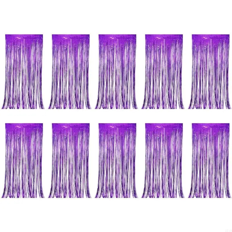 rideau franges métalliques brillantes fête rouge argent doré vert rose violet clips decoration