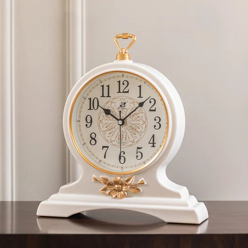 horloge table bois marron vintage aiguille quartz circulaire simple