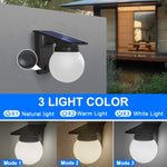 applique murale solaire ip65 led noire contemporaine panneau solaire blanc translucent jardinextérieur
