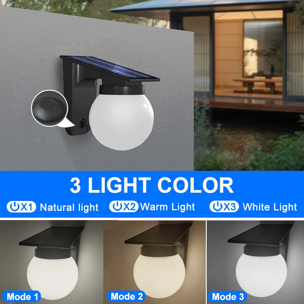 applique murale solaire ip65 led noire contemporaine panneau solaire blanc translucent jardinextérieur