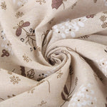 tissu coton imprimé fleurs beige rustique décoration maison bricolage couture résistant
