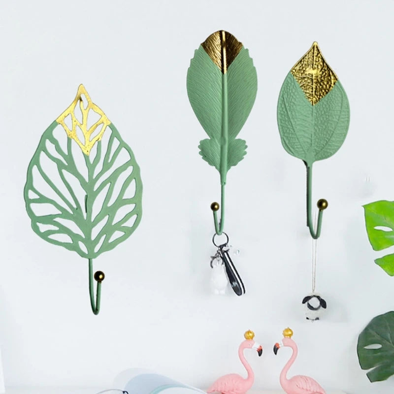 porte clés feuilles dorées moderne vert ornemental décoration chambre vert doré
