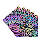 assiettes anniversaire imprimées léopard multicolore serviettes couverts verres festifs papier jetables fete enfants deco