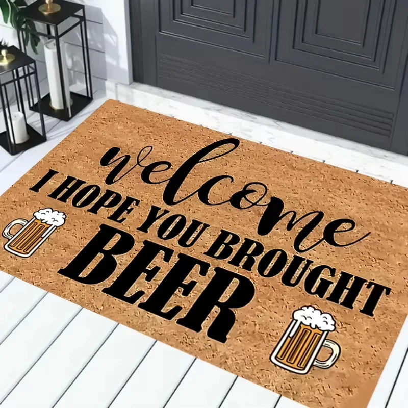 tapis d'entrée moderne marron clair bière sac antidérapant résistant saleté facile entretien