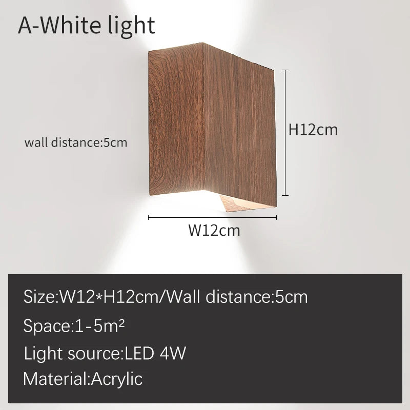lampe murale moderne bois naturel marron clair éclairage quotidien chambre entrée étude interrupteur bouton