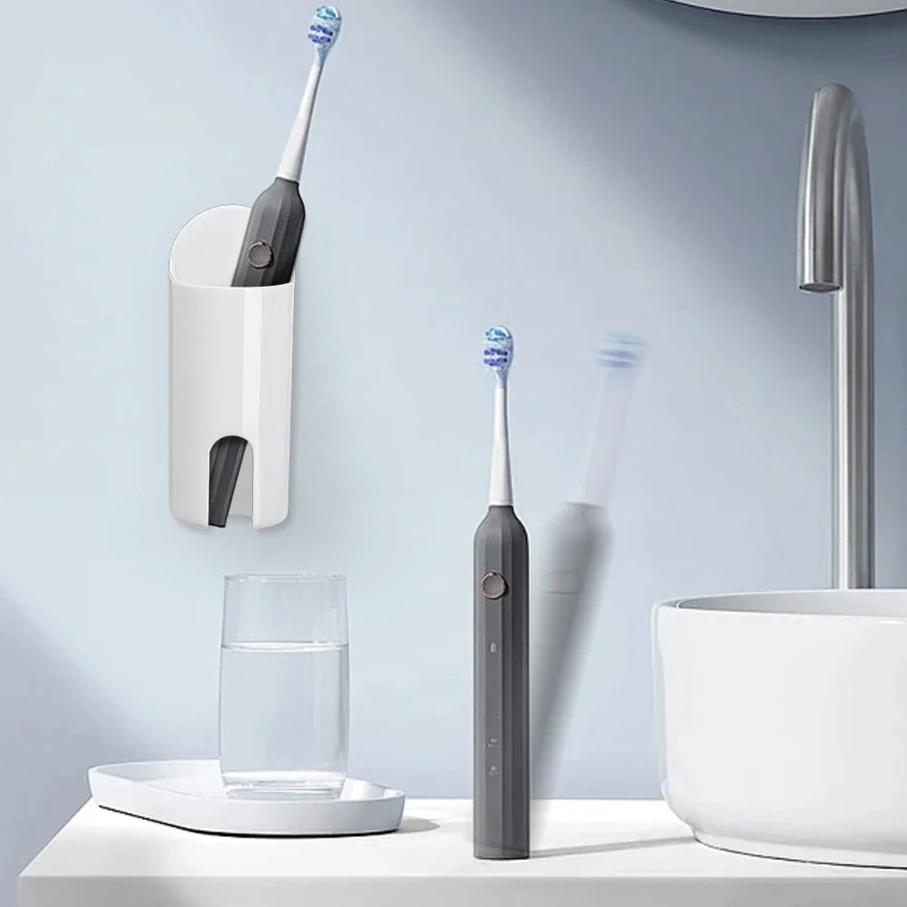 porte brosses dents blanc transparent adhésif moderne minimaliste