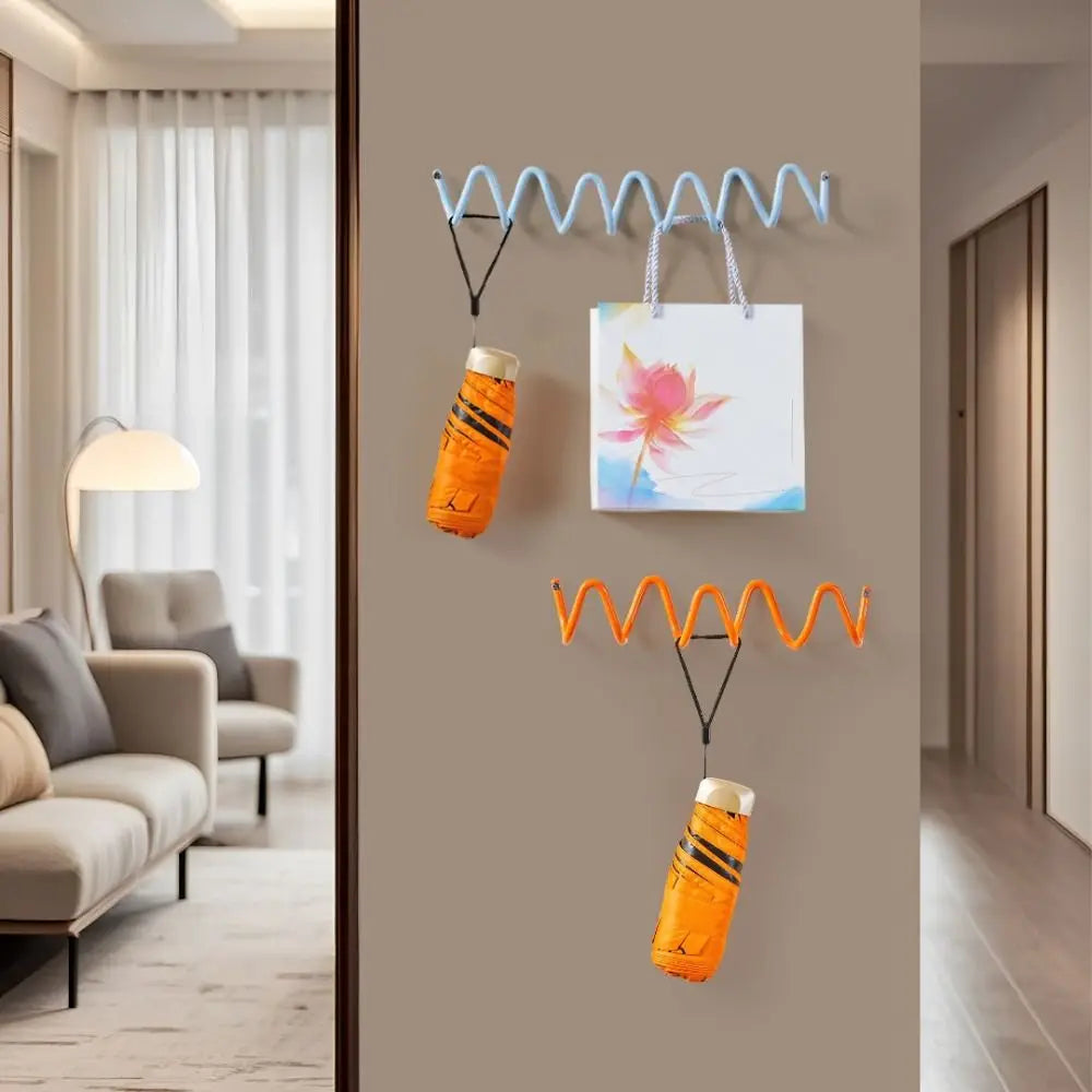 crochet mural orange bleu noir spirale moderne fixations sacs accessoires