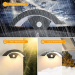 Eclairage maison applique murale led noir contemporaine ip65 motion sensor 18w 3000k 6000k