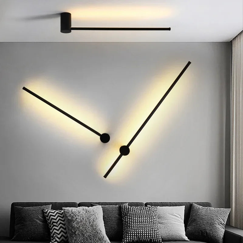 Applique murale longue ligne design nordique or