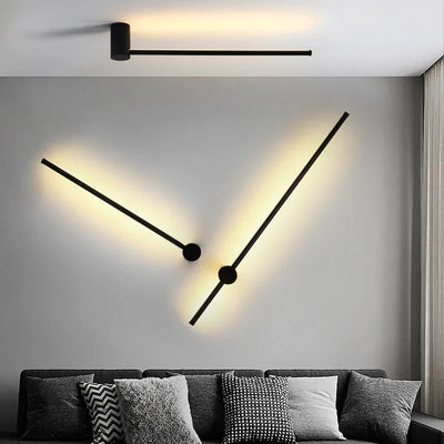 Applique murale longue ligne design nordique or