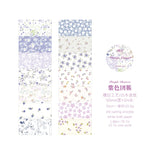 rubans adhésifs décoratifs fleurs vintage blanc bleu vert rose marron violet points floral scrapbooking