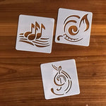 pochoirs stencil blanc notes musicales motifs abstraits moderne graphique peinture murale meubles scrapbooking
