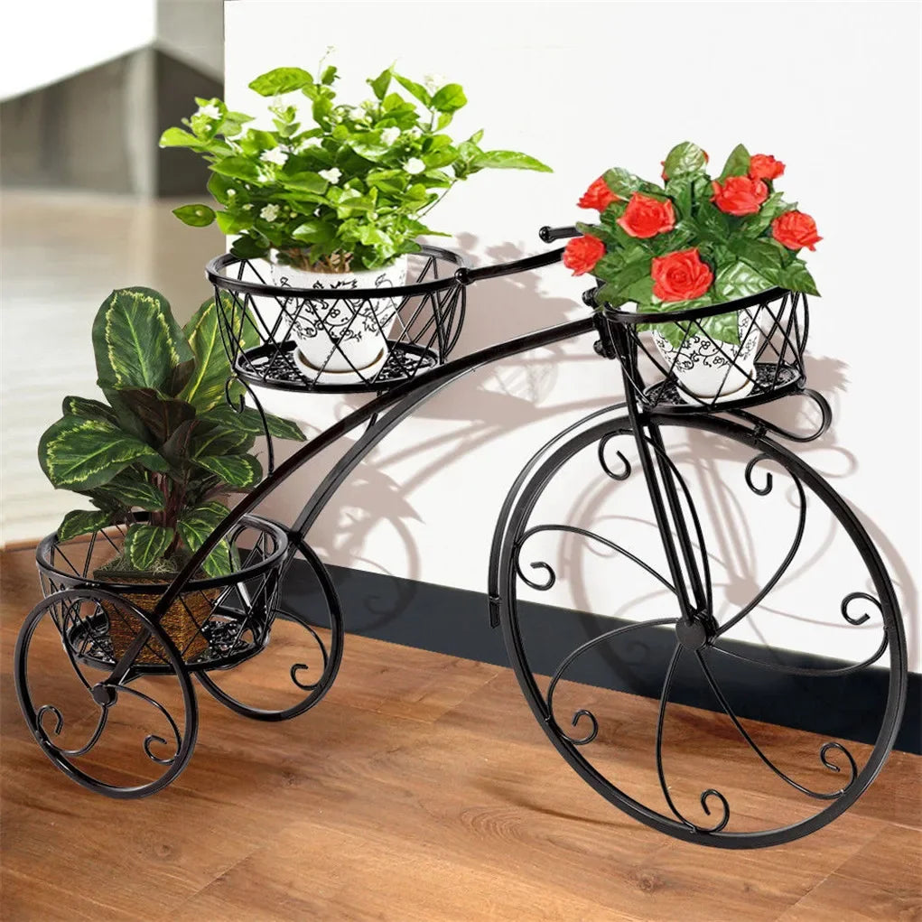 support fleurs métal artisanal noir vintage étagères sculptées