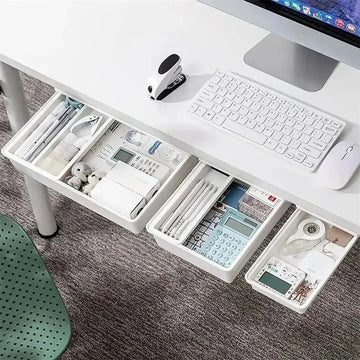 tiroirs rangement adhésifs transparents moderne blanc rose organisationnels petits objets