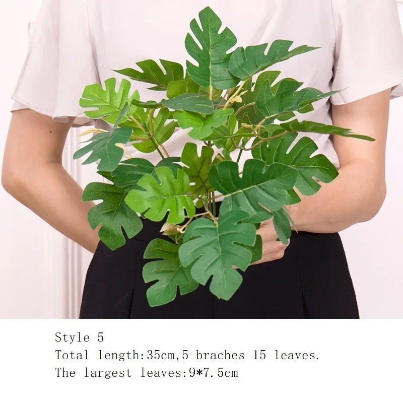 plantes artificielles vertes feuilles variées moderne decoration intérieure extérieure herbe décorative marron rouge blanc