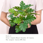 plantes artificielles vertes feuilles variées moderne decoration intérieure extérieure herbe décorative marron rouge blanc