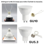 spots led plafonnier blanc carré moderne montage arrière douille gu10 gu5.3 céramique fixe 90