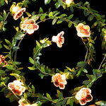 décoration mariage rose guirlande lumineuse fleurs artificielles romantiqueintérieur chambre salon