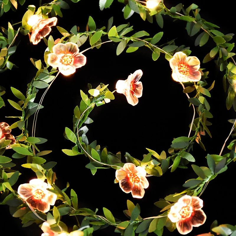 décoration mariage rose guirlande lumineuse fleurs artificielles romantiqueintérieur chambre salon