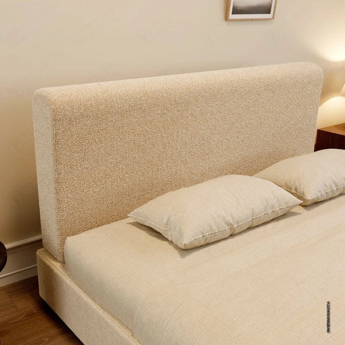 couvre tête lit texture lin beige clair moderne respirant tout polyestère