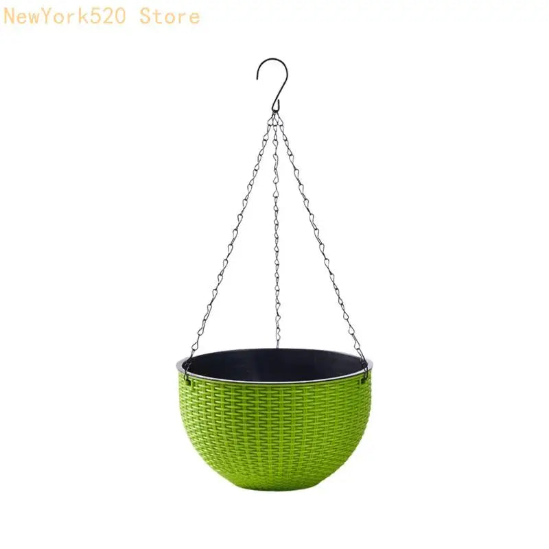 panier suspendu tissé moderne blanc rouge violet rose vert bleu accroché fleur plante verte